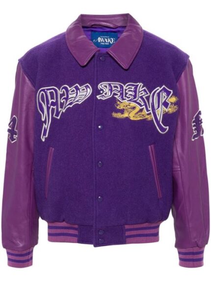 DRAGON EMBROIDERED VARSITY JACKET