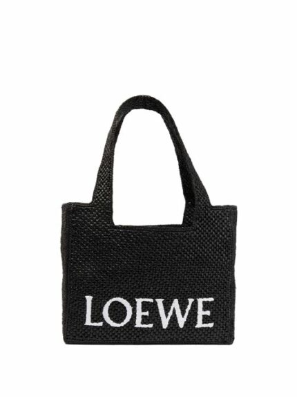 LOEWE FONT SMALL RAFIA TOTE